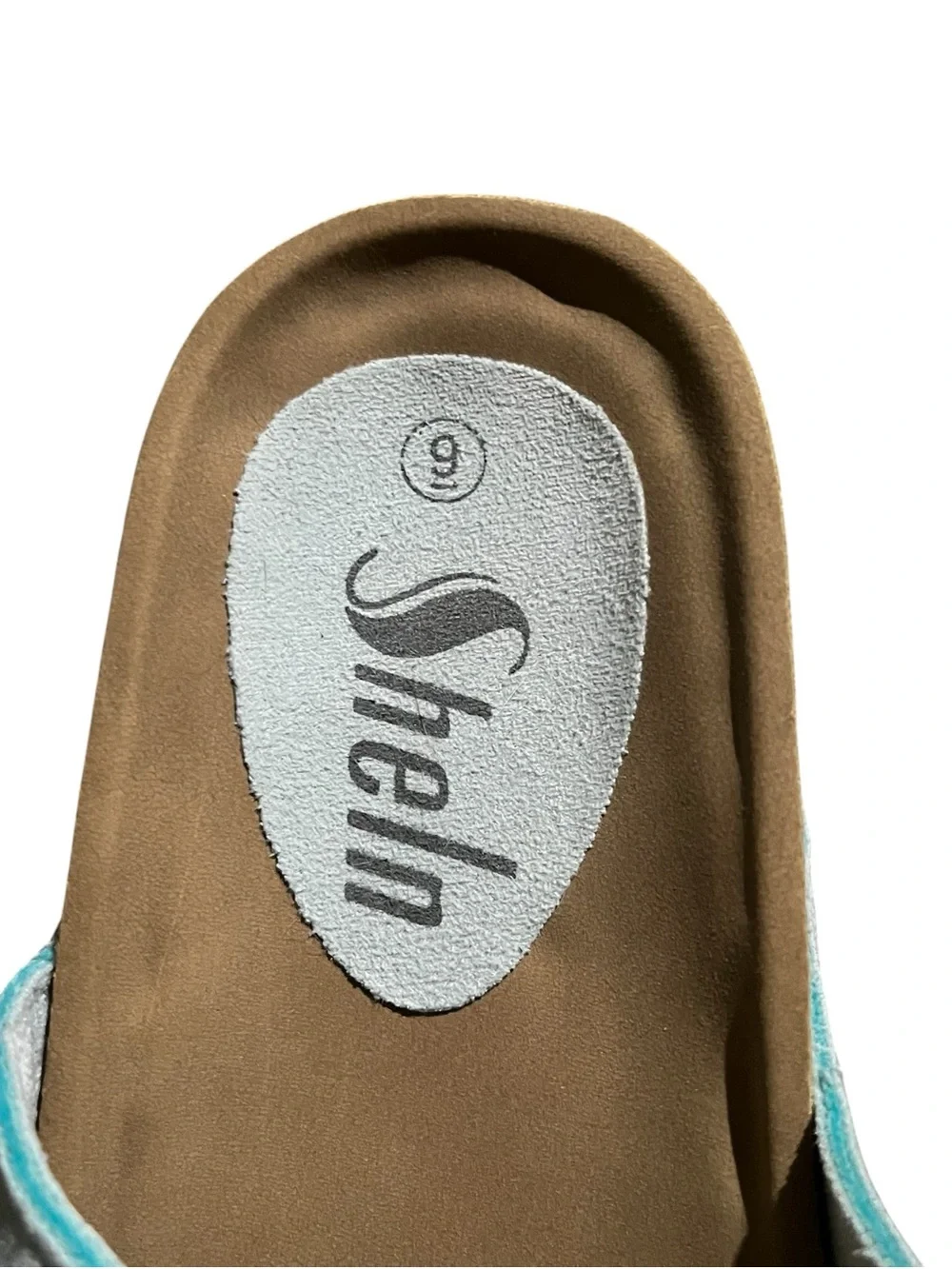SHEIN Women’s Light Blue Platform Cork Slide Sandals Size 9